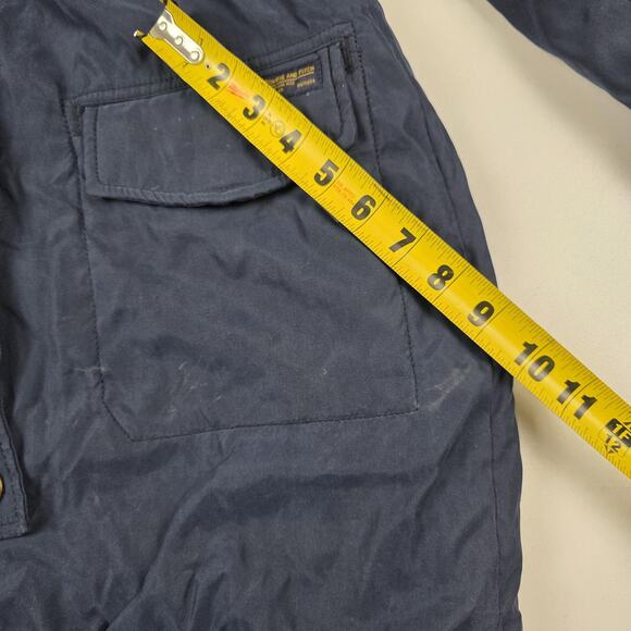 VTG Y2K Abercrombie & Fitch Parka Coat Women's Small Navy Faux Fur Sherpa Lined - Picture 4 of 11